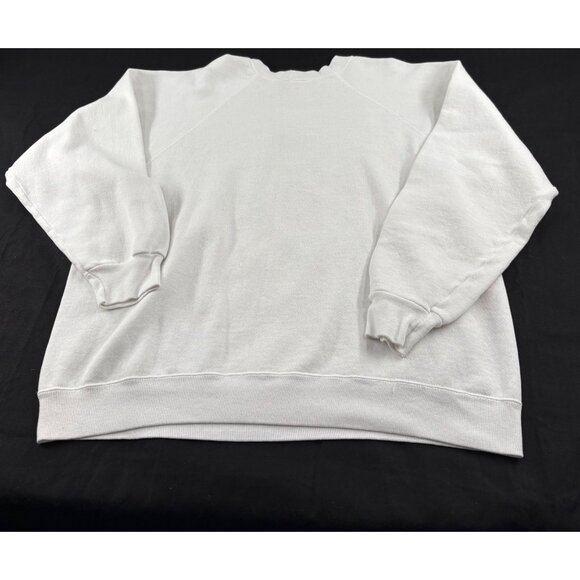 Vintage 80s Floral Bow Sweatshirt OSFA or XL Made In USA Blue Pink - Picture 4 of 6